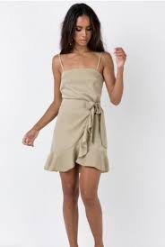 Princess Polly Aleutian Mini Wrap Dress in Khaki Women s Fashion