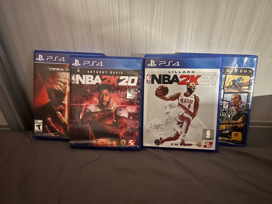 PS4 games bundled (Category: PlayStation) located in Taguig. Submitted by jesusa717 (Listing ID 1208720812, Image 1). Description: Ps4 Games Tekken, Nba 2k 21, Nba 2k 20, Gta 5.
