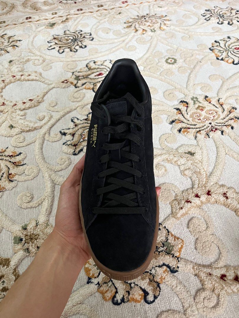 Puma black suede gum trainers store