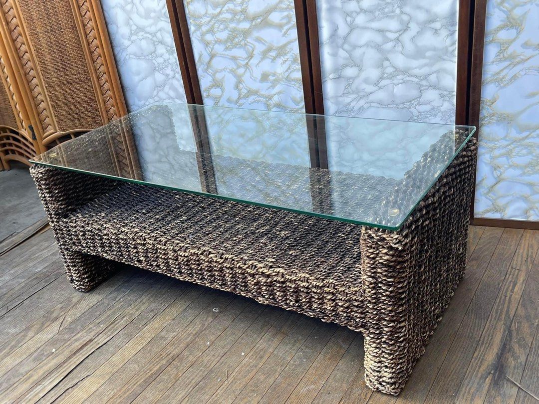 Rattan center table, Furniture & Home Living, Furniture, Tables & Sets