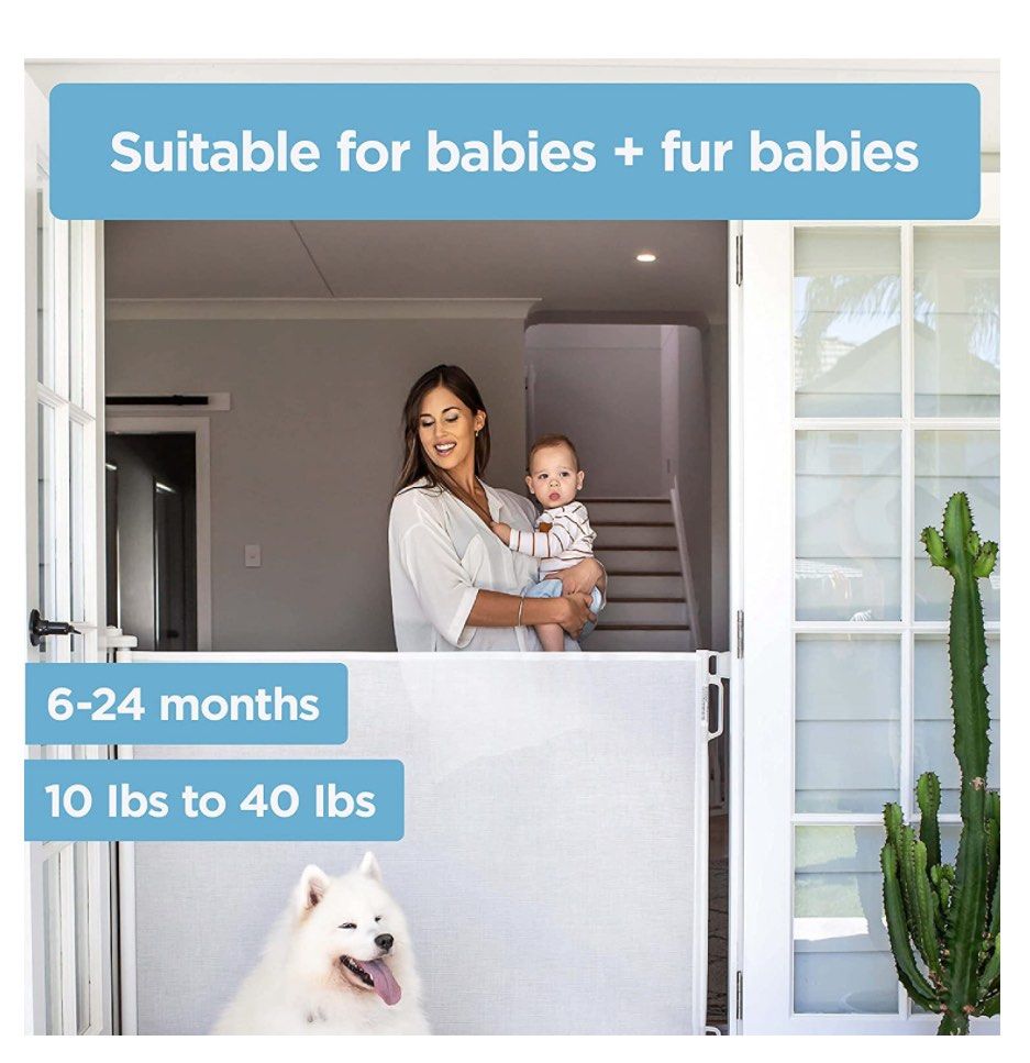 Retractable Safety Gate for Kids and Furkids, Babies & Kids, Baby