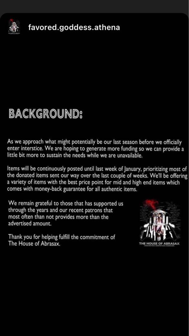THE HOUSE OF ABRASAX (Category: Announcements) located in Taguig. Submitted by Goddess.Athena (Listing ID 1208680849, Image 2). Description: .