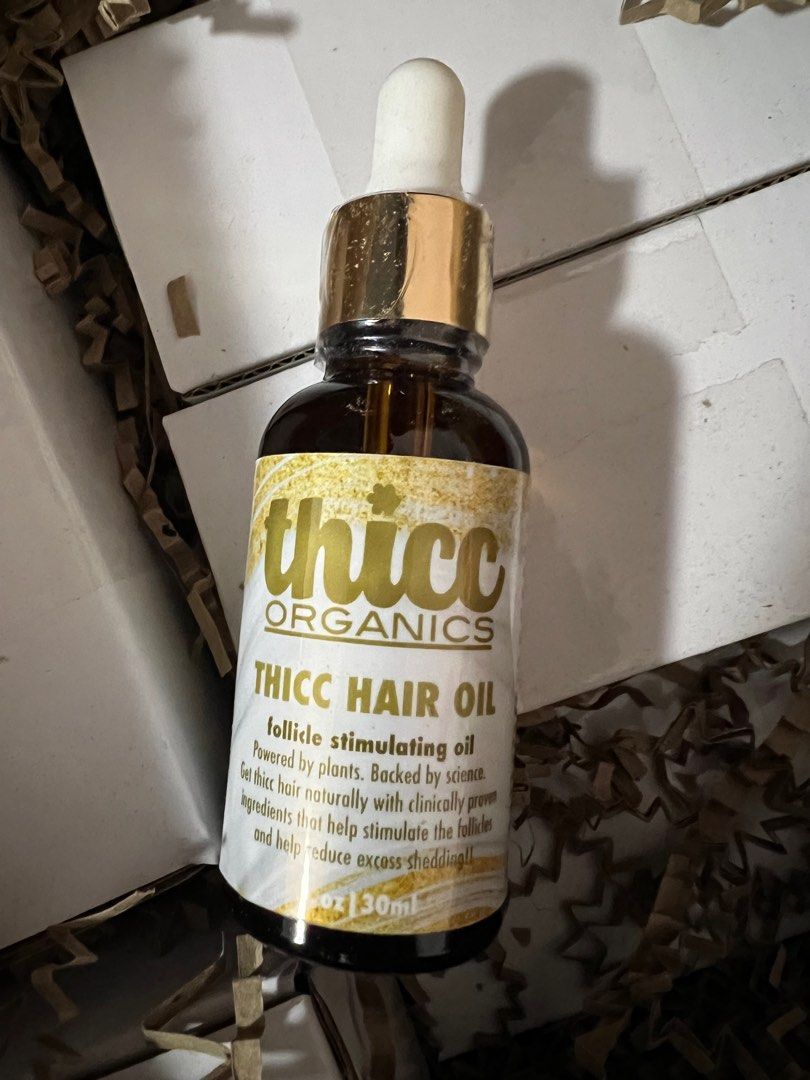Thicc Hair Oil by Thicc Organics Follicle Stimulating, DHT Blocking 30ml no  nego, Beauty & Personal Care, Hair on Carousell