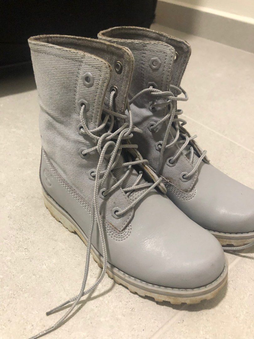 Childrens grey timberland boots cheap