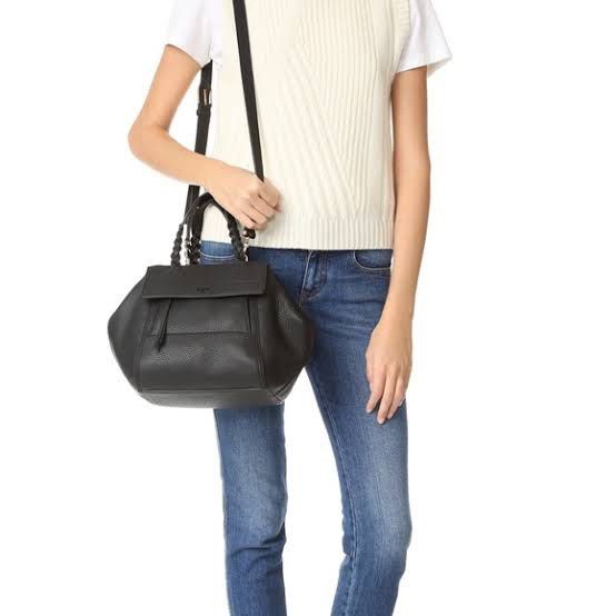 Tory burch half moon satchel 2025 black
