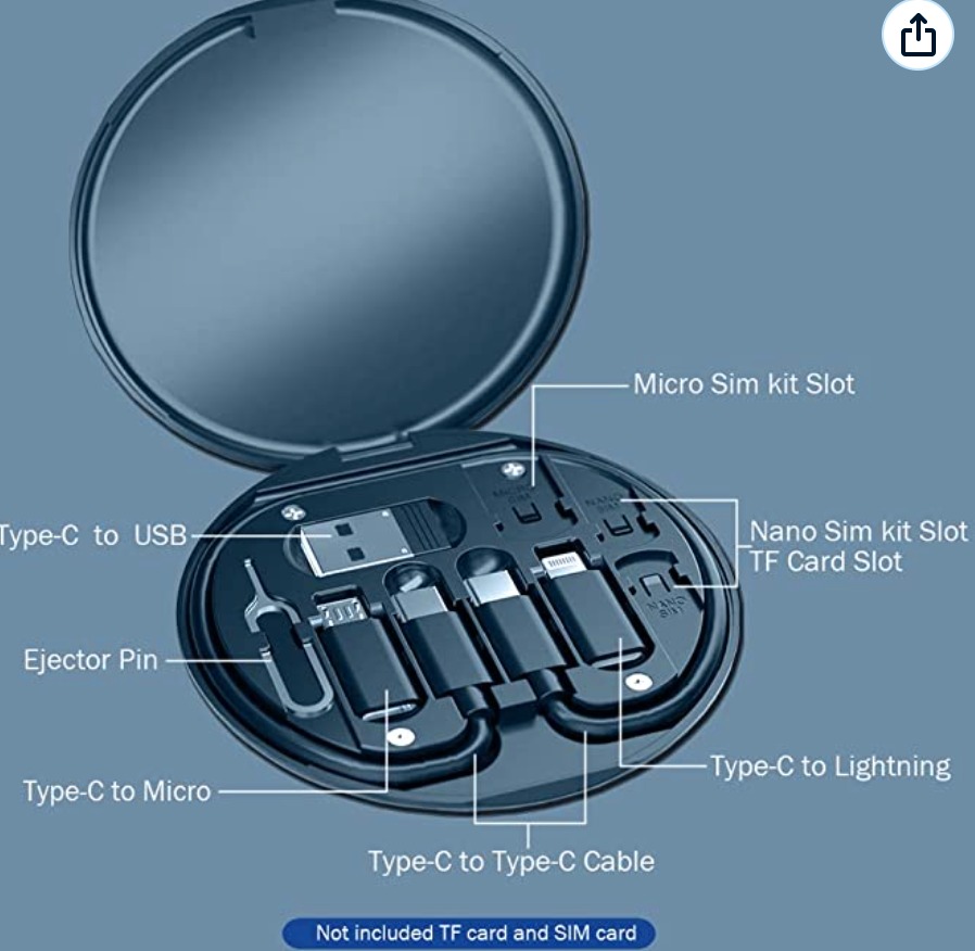 USB Adapter Cable Conversion Storage Box, MultiType Charging Convertor
