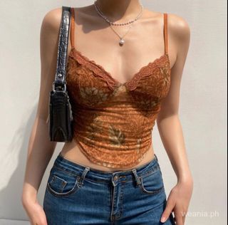 V-neck Mesh Top