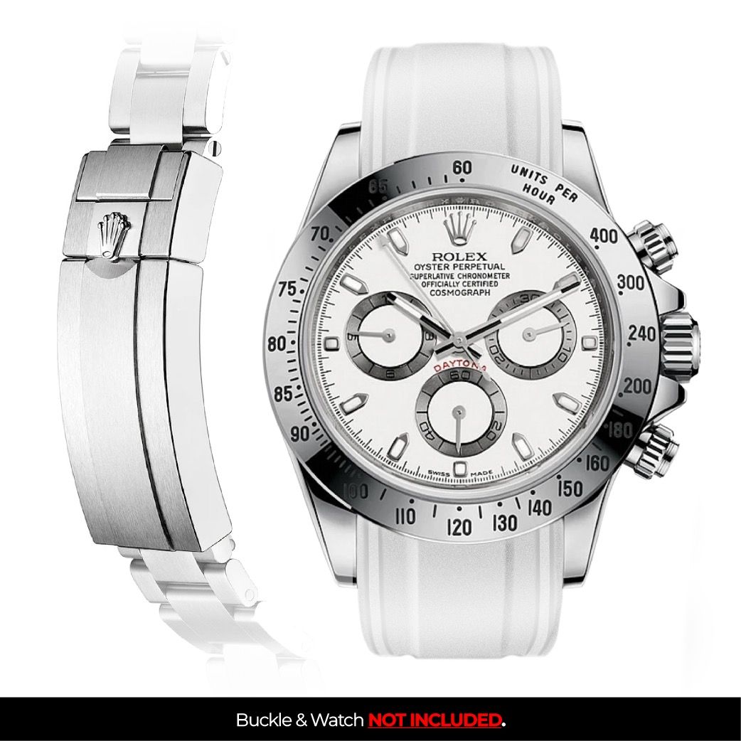 Rolex daytona white best sale rubber strap