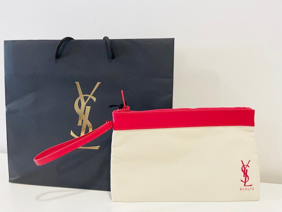 YSL Beaute Standard Pouch Medium Red Women s Fashion Bags Wallets Purses Pouches on Carousell