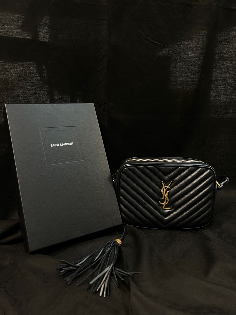 White ysl top camera bag