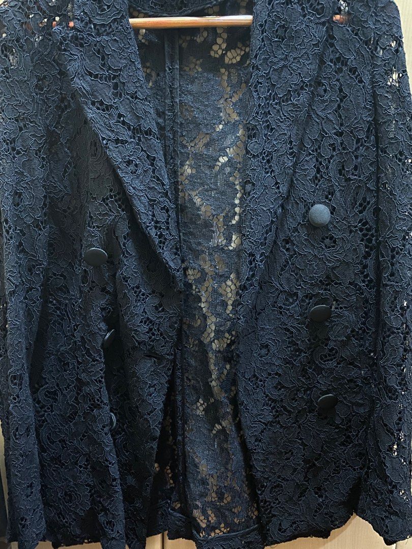 Zara black lace jacket discount