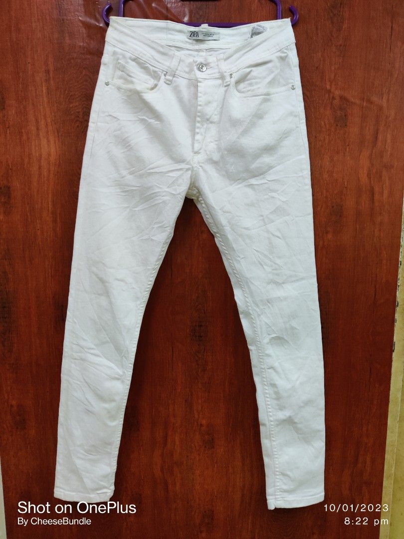 Zara white new arrivals jeans