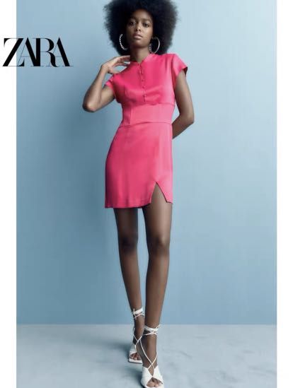 Zara Pink Silk Mini Dress Women s Fashion Dresses Sets
