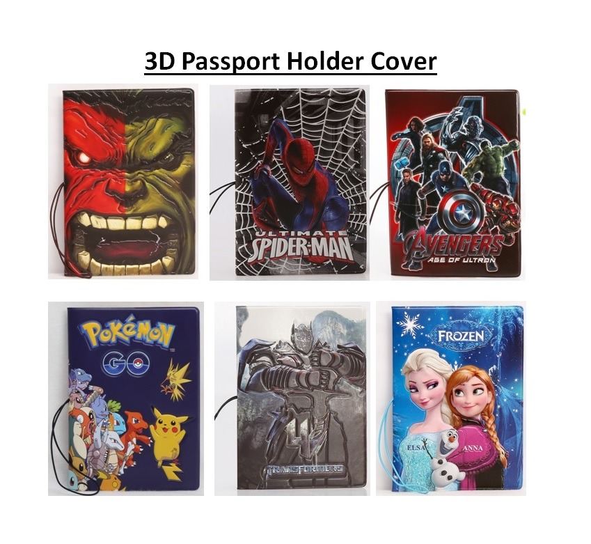 3D Cartoon Passport Holder Cover Frozen Elsa Avenger Hulk Spiderman  Pokemon, Hobbies & Toys, Travel, Travel Essentials & Accessories on  Carousell