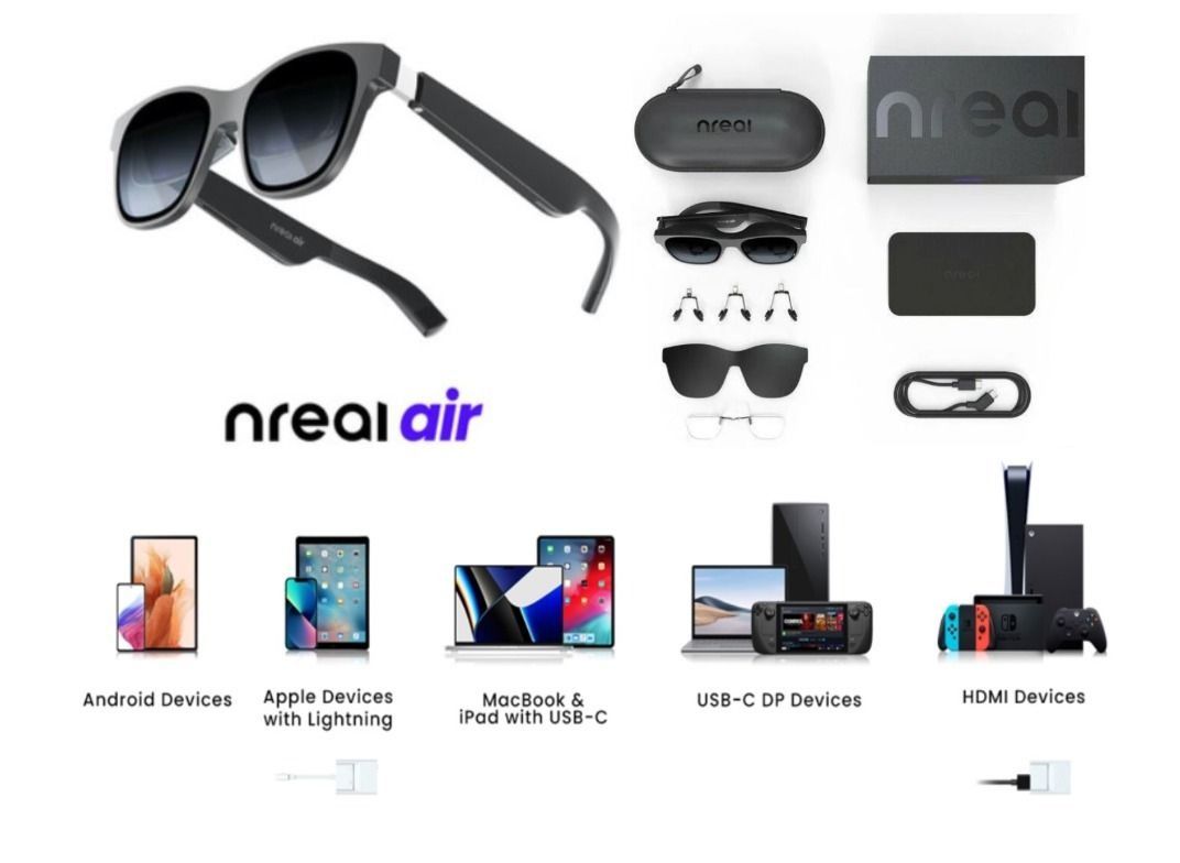 ✓現貨原裝正貨2022 最新Nreal Air AR 智能眼鏡, 電子遊戲, 遊戲機配件