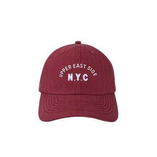 (全新) NYC 韓國 刺繡 棒球帽 老帽 帽子 輕便帽 美國 紐約 - 酒紅