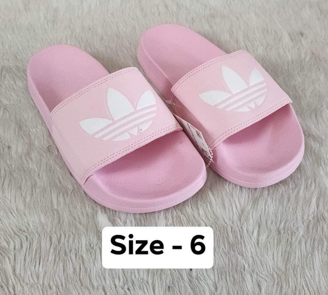 Pink adidas hotsell slides size 6
