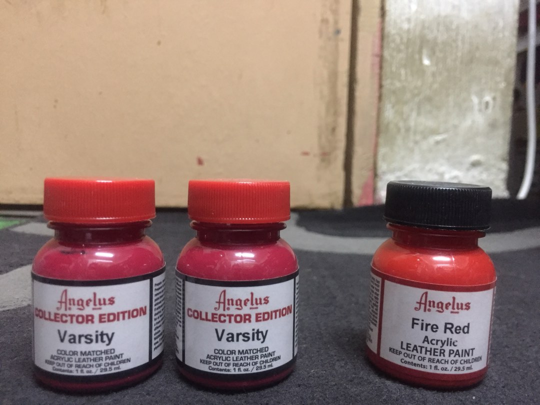 ANGELUS ACRYLIC PAINT CUSTOM PAINT Fire Red Leather Paint Swatch