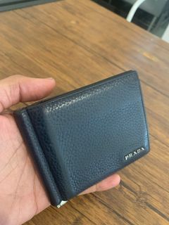 Authentic Prada Leather Money Clip Wallet
