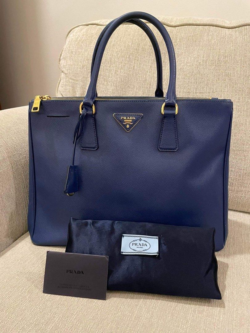 Authentic Prada Saffiano Executive Tote Blue, Luxury, Bags & Wallets on  Carousell