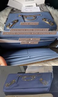 Balenciaga Blue long wallet ghw