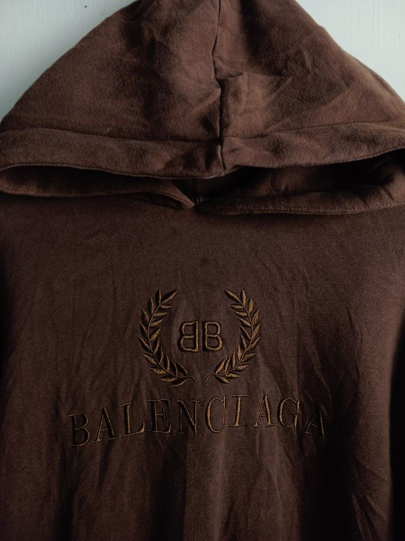 Balenciaga Hoodie Choco Brown, Men's Fashion, Coats, Jackets and Outerwear  on Carousell