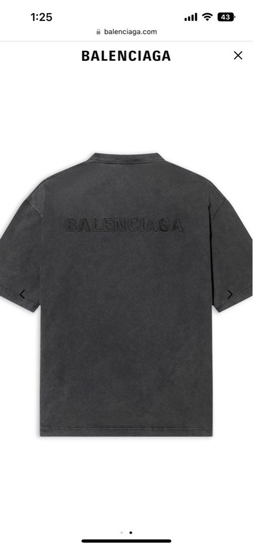 Balenciaga Logo Medium Fit Tshirt in Black Vintage Jersey, Men's 