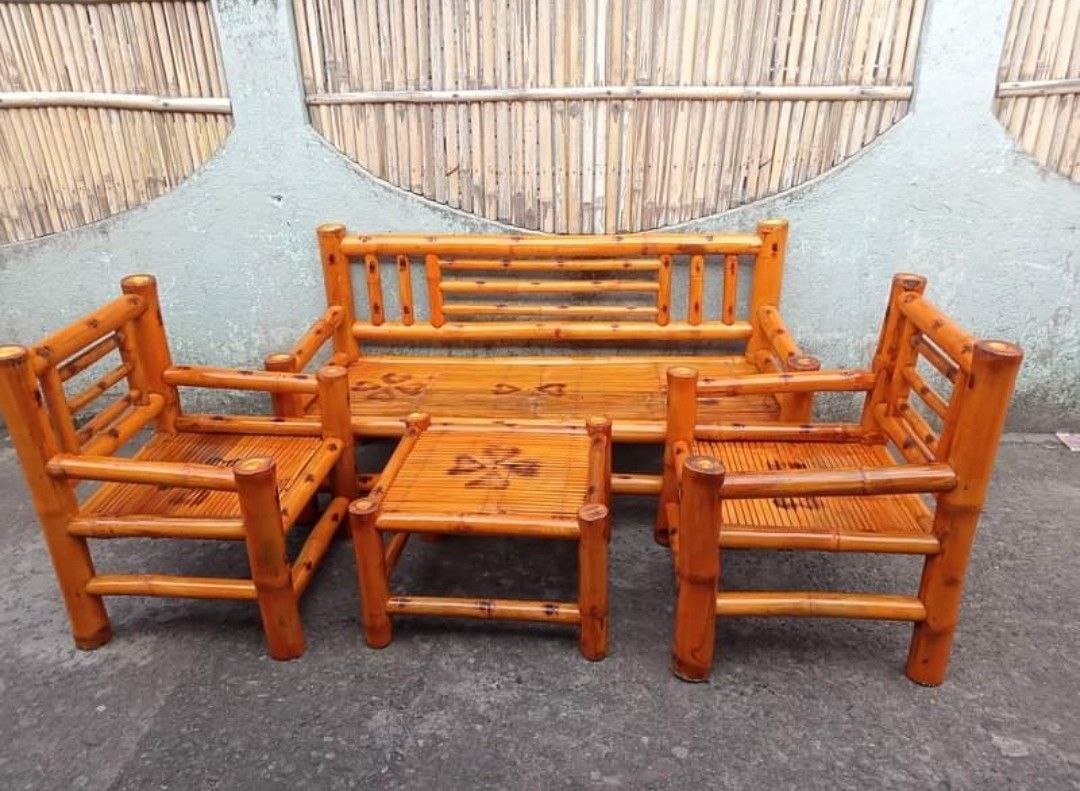 Bamboo chair set, Furniture & Home Living, Furniture, Other Home