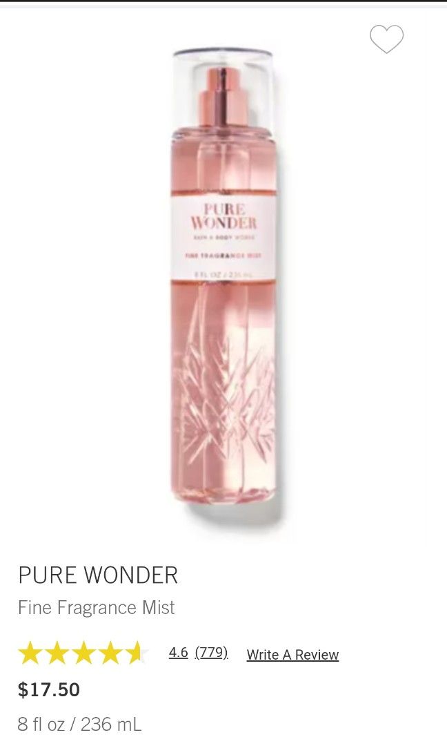 Bath and Body Works Pure Wonder Fine Fragrance Mist 236ml, Beauty