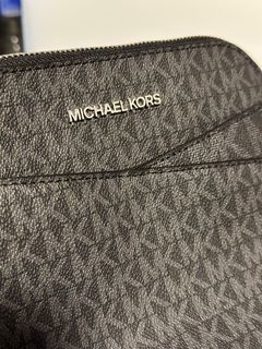 Michael Kors, Bags, Michael Kors Emmy Dome Satchel Black Silver Saffiano  Leather Large 35h7sy3s3l