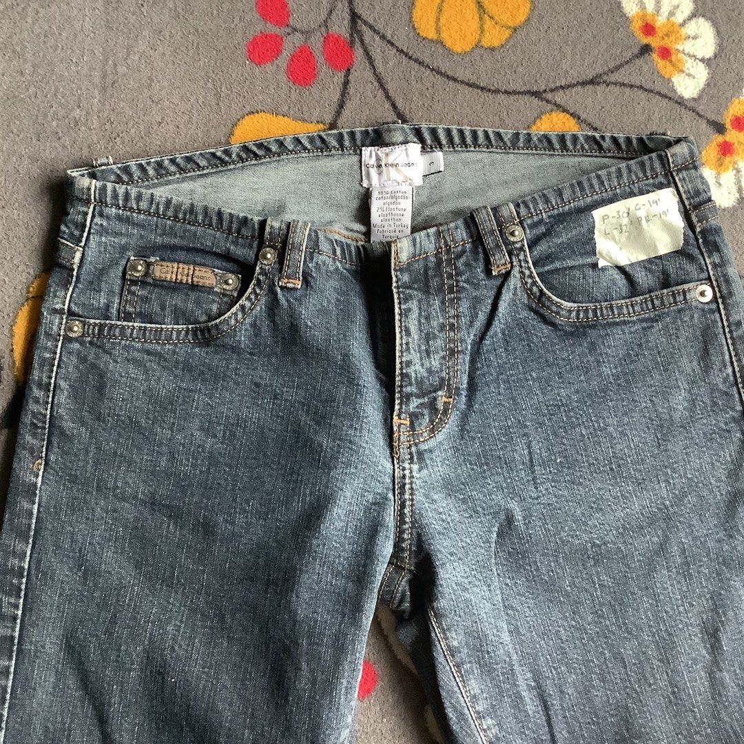 CALVIN KLEIN Bell Bottom Lower Waist Flare Pants Women Jeans