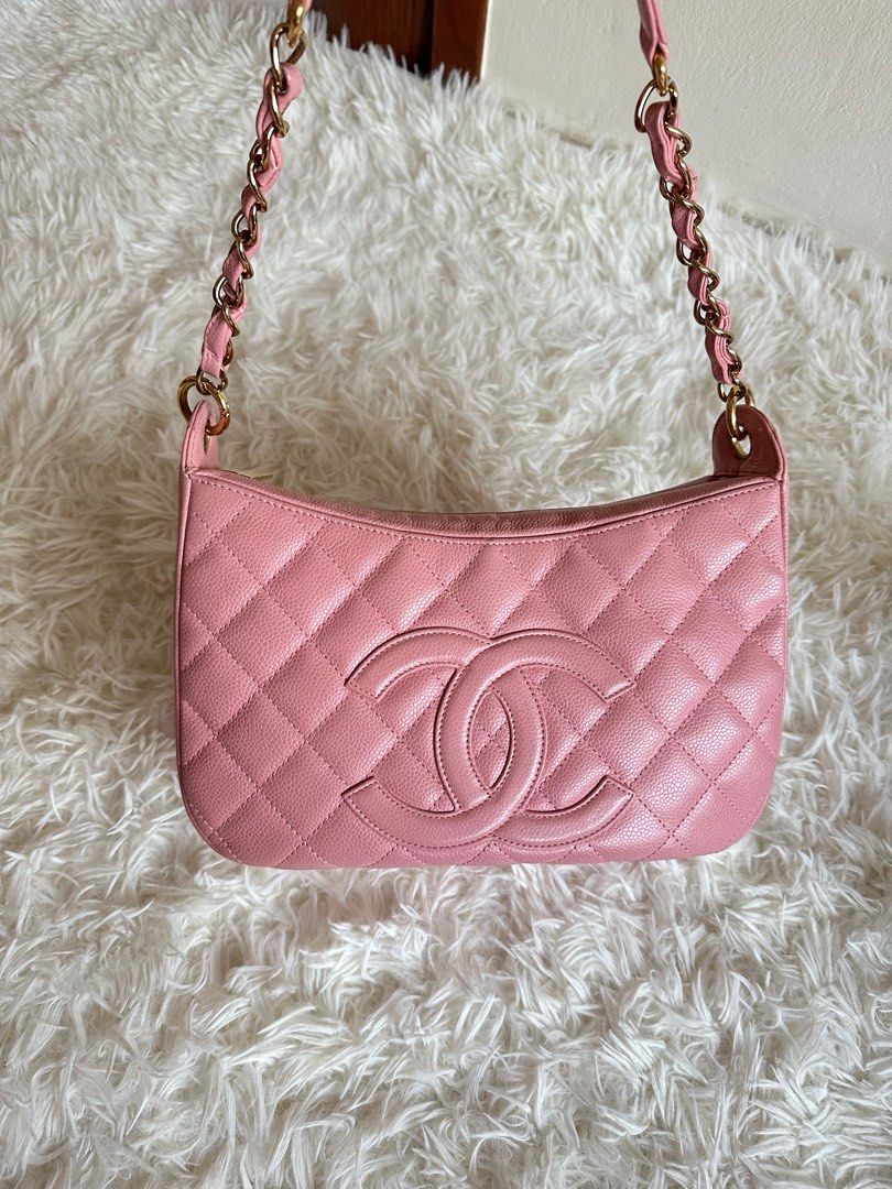 Chanel Vintage Sakura Pink Half Moon CC Shoulder Bag in 24k GHW, Luxury,  Bags & Wallets on Carousell