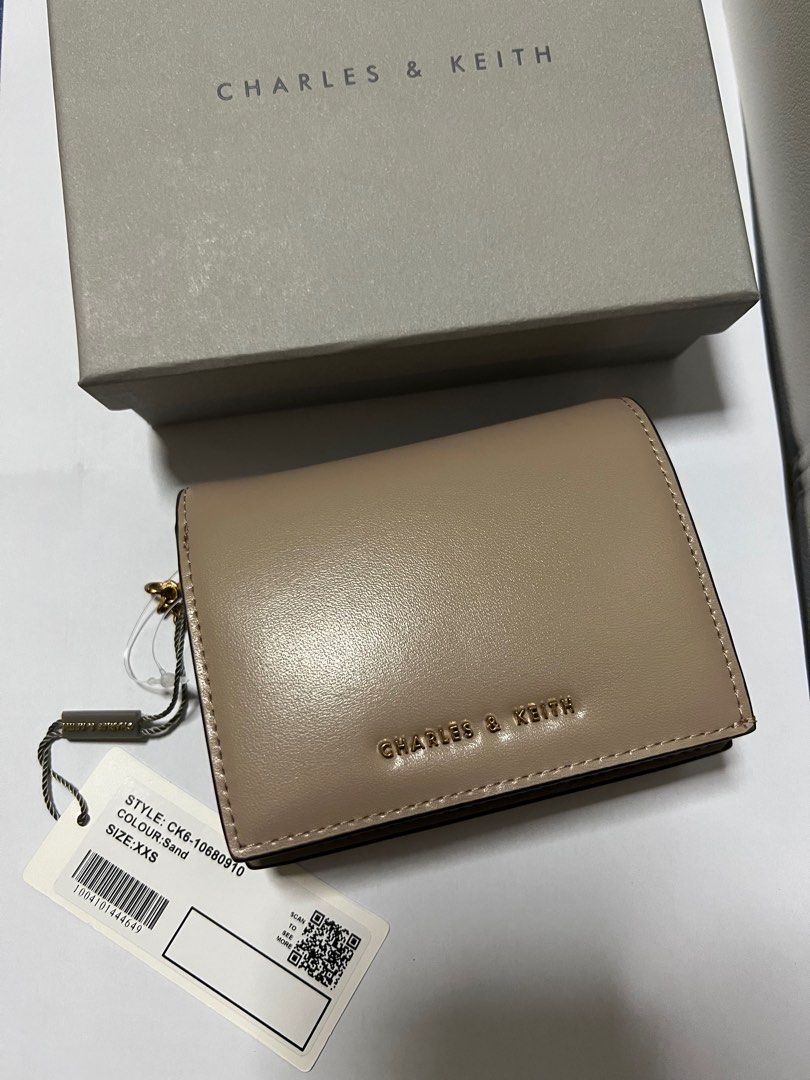 Sand Snap Button Mini Short Wallet - CHARLES & KEITH US