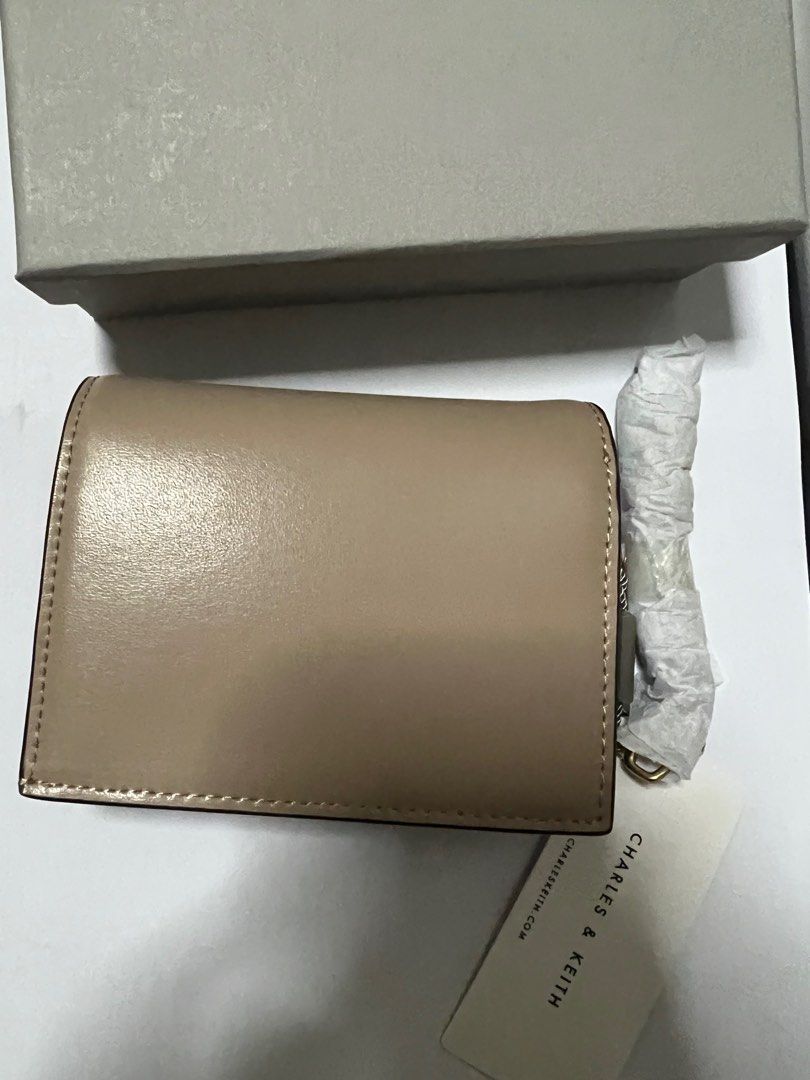 Charles & Keith - Women's Snap Button Mini Short Wallet, Sand, Xxs