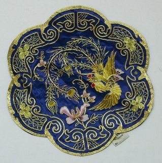 Chinese New Year Good quality Shanghai Gold Silver Embroidery Phoneix Design Placemat/Vase Placemat 中國新年優質上海金銀刺繡鳳凰設計餐墊/花瓶餐墊