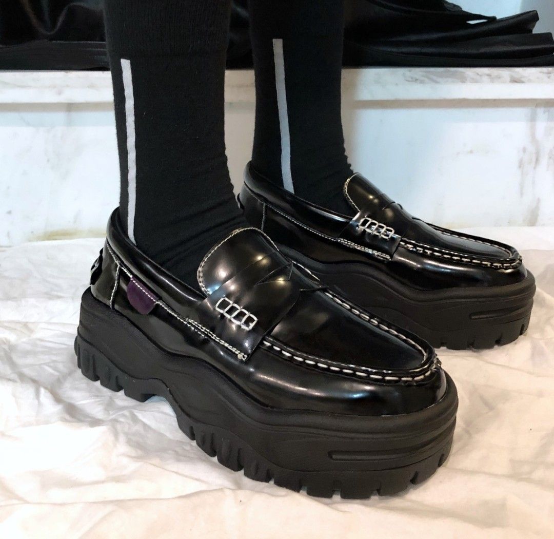 Chunky black loafers top