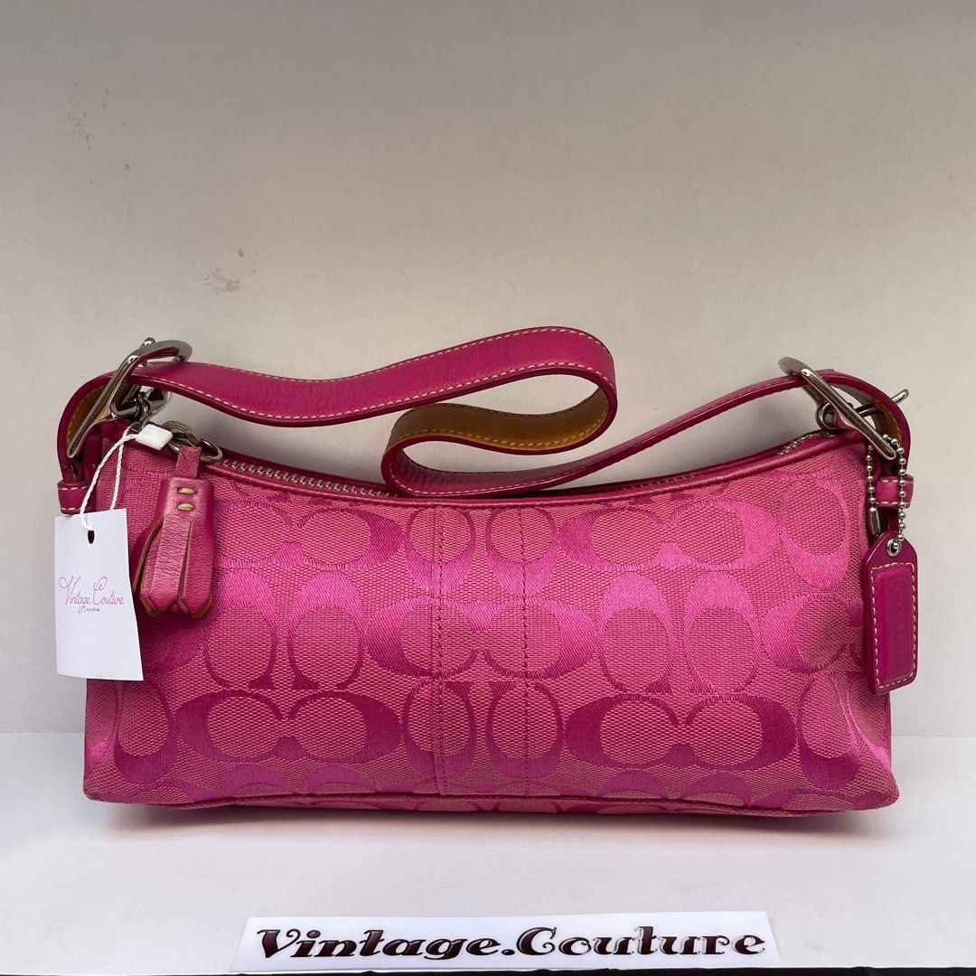 Pink coach top monogram purse