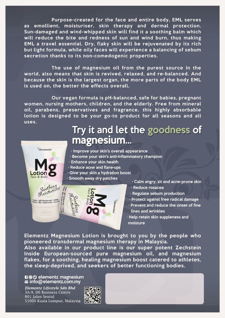 Elementz Magnesium Transdermal Supplement Triset w/free 20ml Lotion