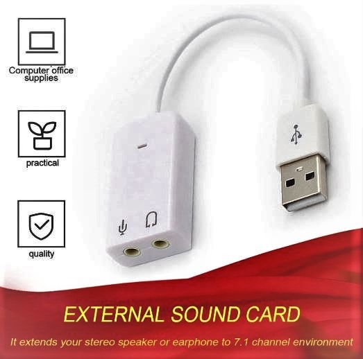 External USB AUX Jack 3.5mm Earphone Audio Microphone Sound Card