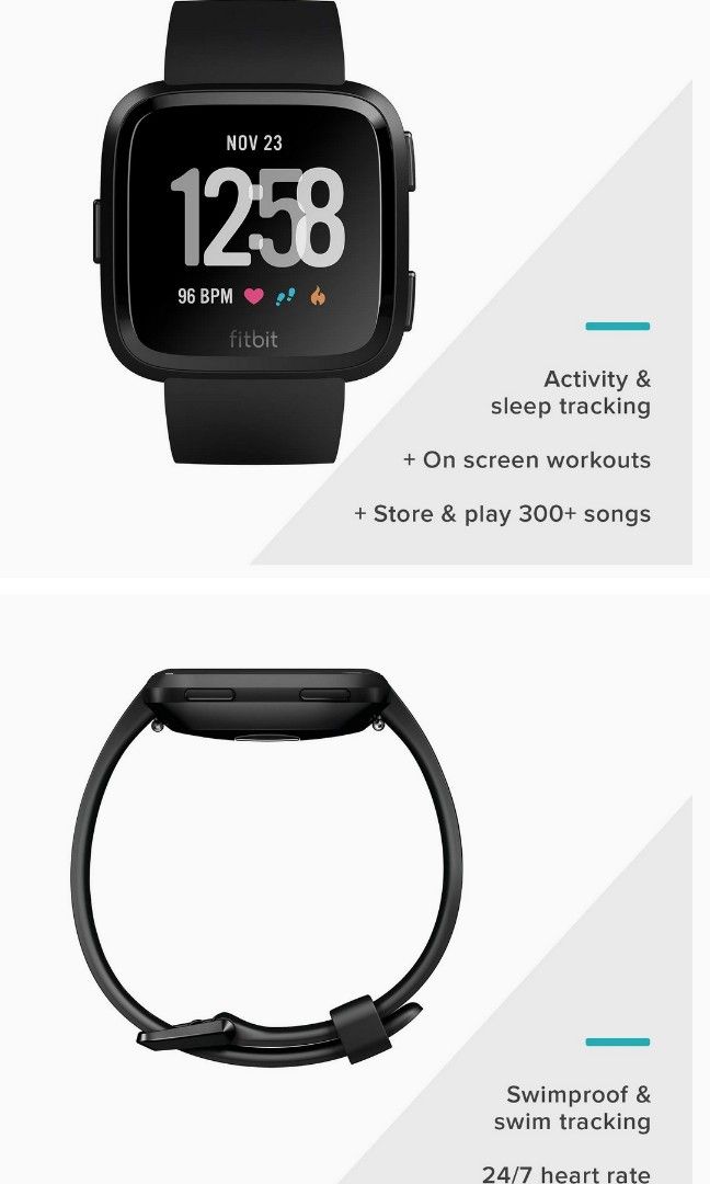 Fitbit versa 1 brand new original charcoal woven strap large Mobile Phones Gadgets Wearables Smart Watches on Carousell