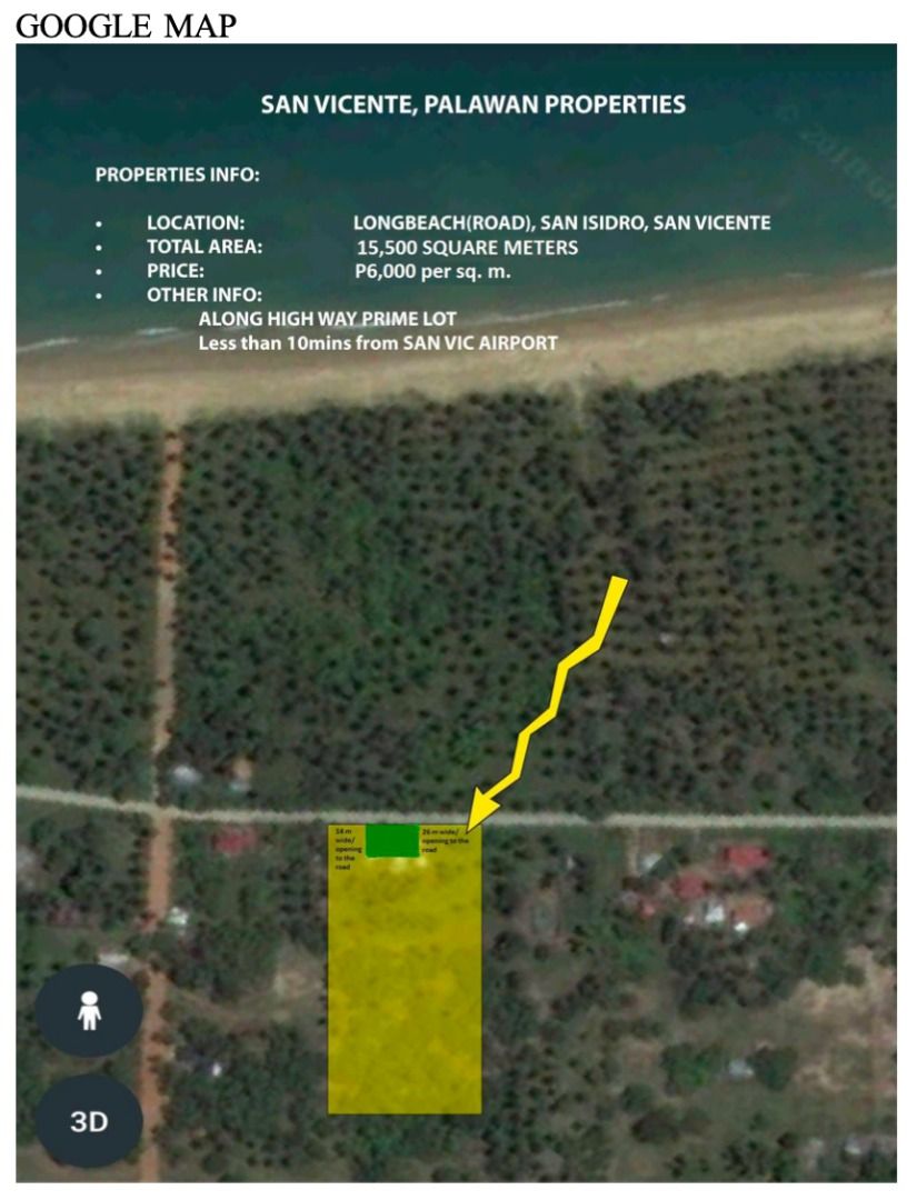 For Sale Agricultural lot in San Vicente, Palawan for only P6K/sqm