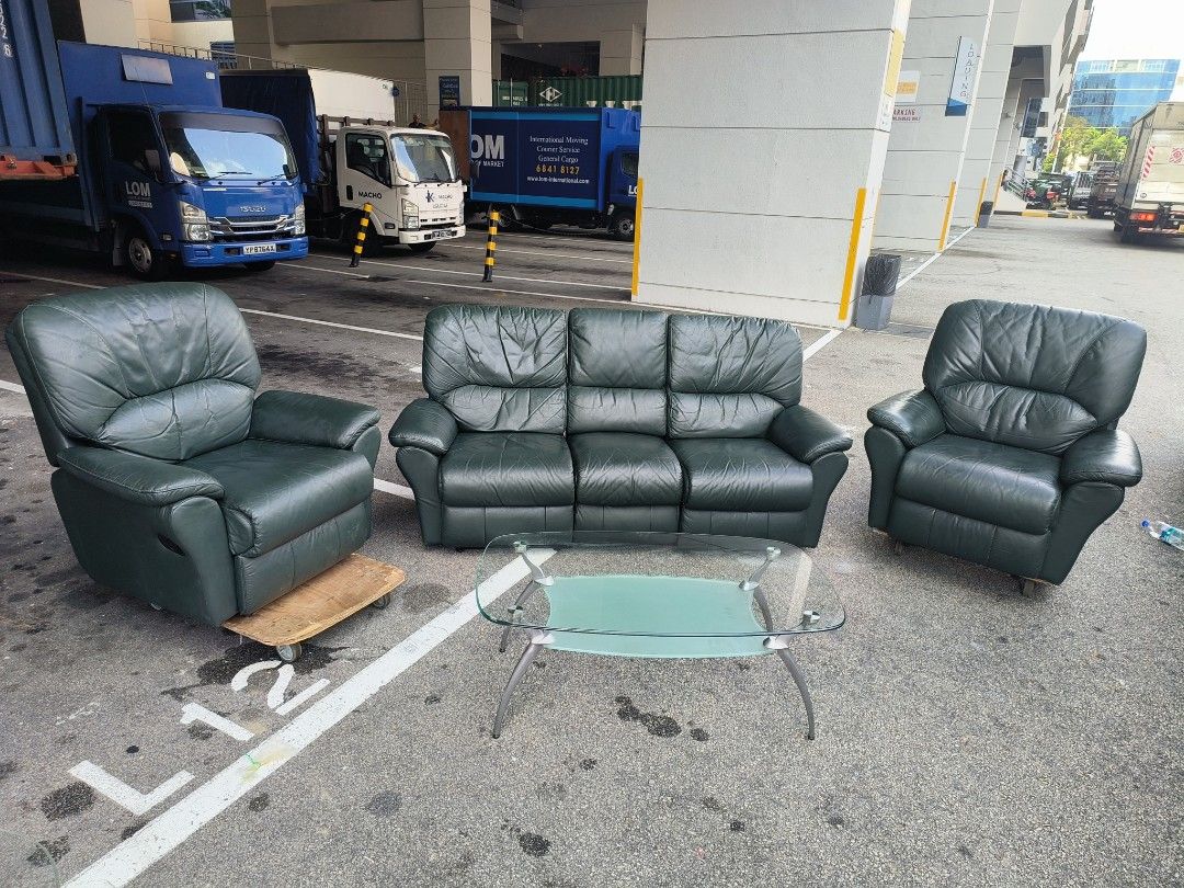 Free Delivery! Sofa set recliner plus coffee table, Furniture & Home