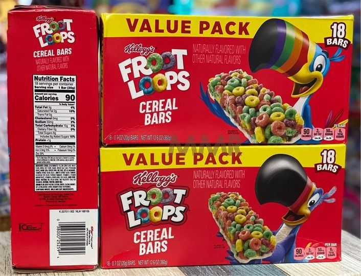 FROOT LOOPS cereal bars, 嘢食 & 嘢飲, 包裝食物&即食食物 Carousell