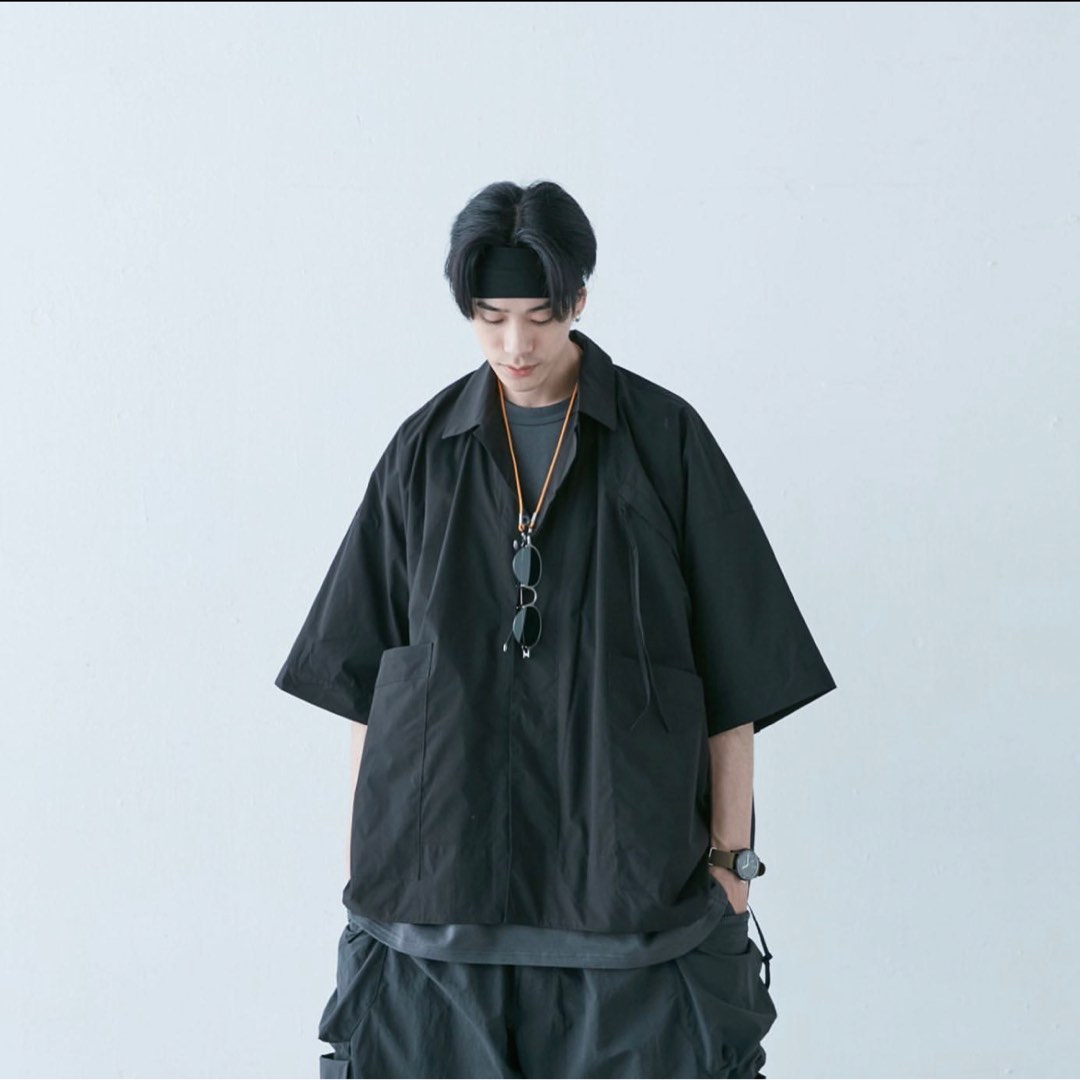 GOOPiMADE® “GNV-01” Soft Box Oversized Shirt - Black, 男裝, 上身及 