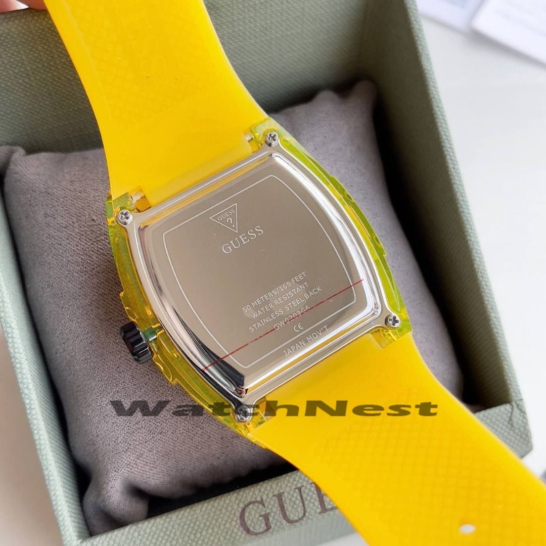 Guess Phoenix Multifunction Quartz on Carousell Case Silicone Watch GW0203G6, Luxury, Yellow Watches Yellow