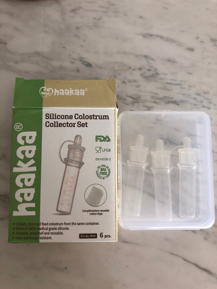 haakaa Colostrum Collector Syringes for Breastmilk Syringe for Liquid,  Collect Store & Feed Colostrum for Newborn Babies, Upgraded Capacity,  Reusable