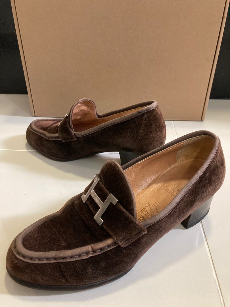 Hermes best sale suede loafers