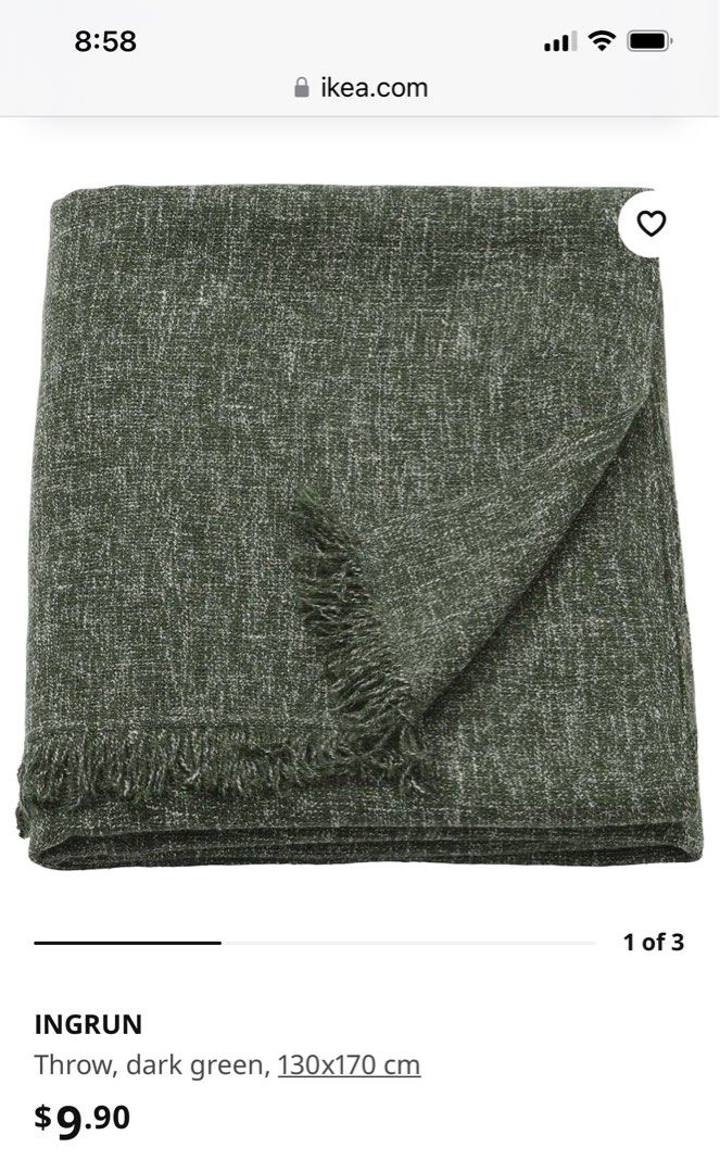 IKEA INGRUN, Throw, Furniture & Home Living, Bedding & Towels on