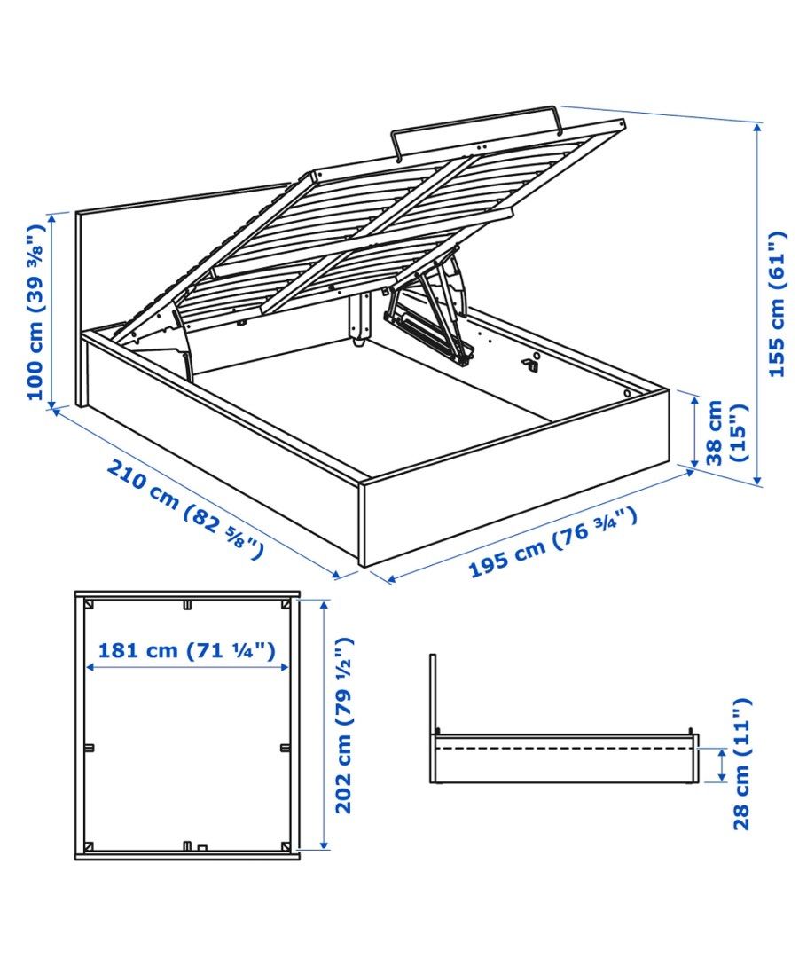IKEA Bed MALM ottoman bed king size, 傢俬＆家居, 傢俬, 床架及床褥 Carousell