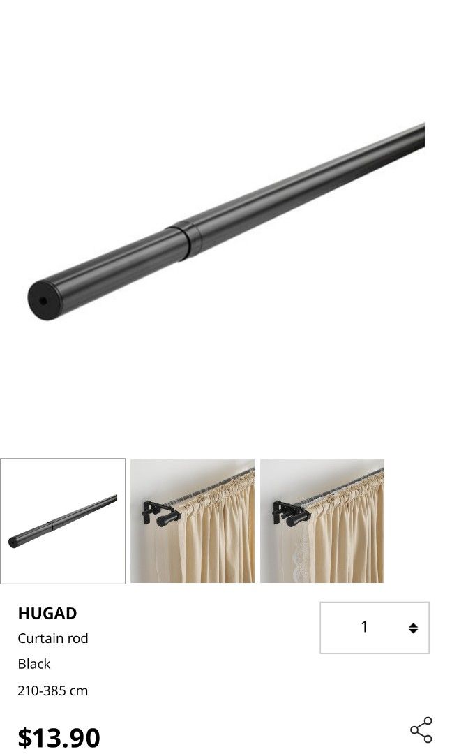 Hugad store curtain rod